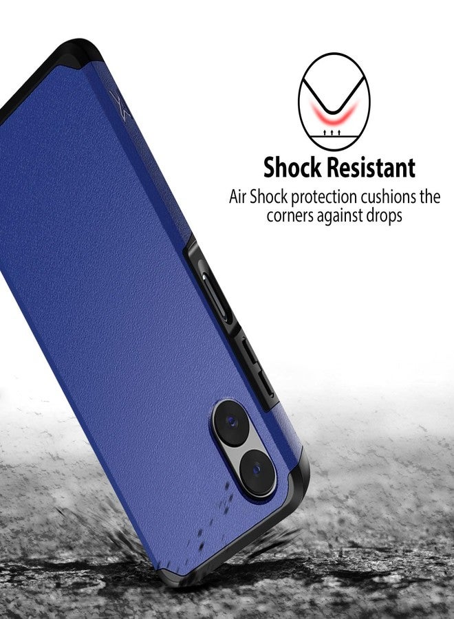 TJ's TJS Compatible for Motorola Moto G Play 4G (2024) Case, with Tempered Glass Screen Protector, Dual Layer Hybrid Magnetic Support Shockproof Heavy Duty Cover Phone Case (Blue) - Image 4