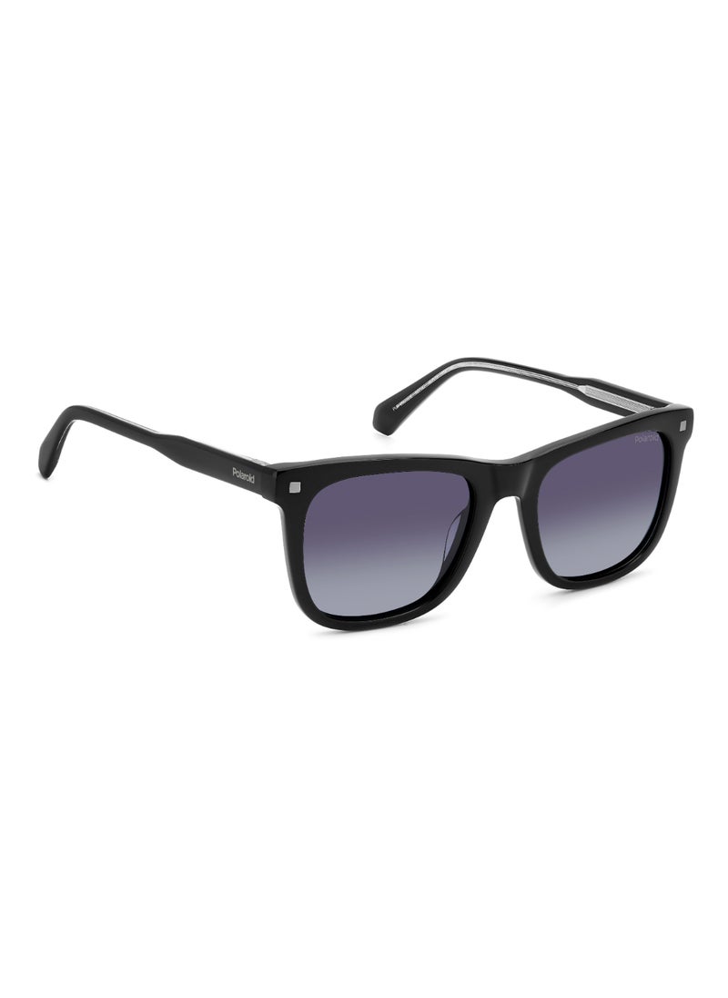 Polaroid Unisex Polarized Square Shape Acetate Sunglasses PLD 4167/S/X GREY 43 - Lens Size: 43.4 Mm - Black  - Image 2