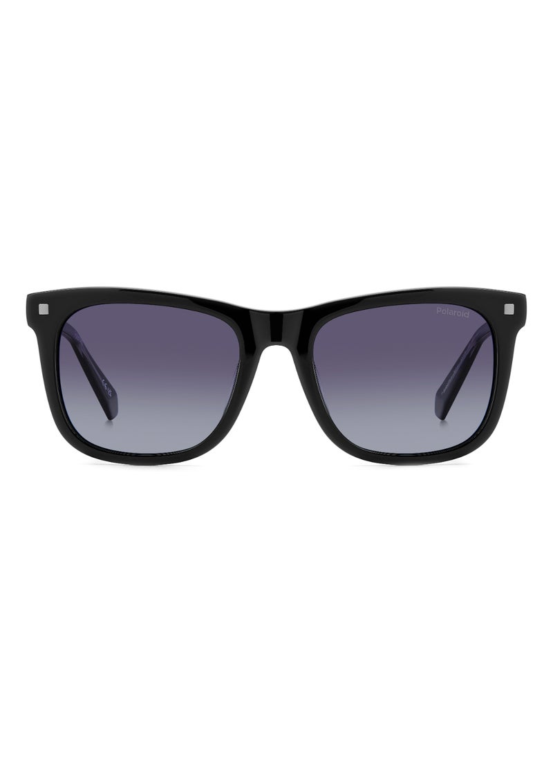 Polaroid Unisex Polarized Square Shape Acetate Sunglasses PLD 4167/S/X GREY 43 - Lens Size: 43.4 Mm - Black  - Image 3