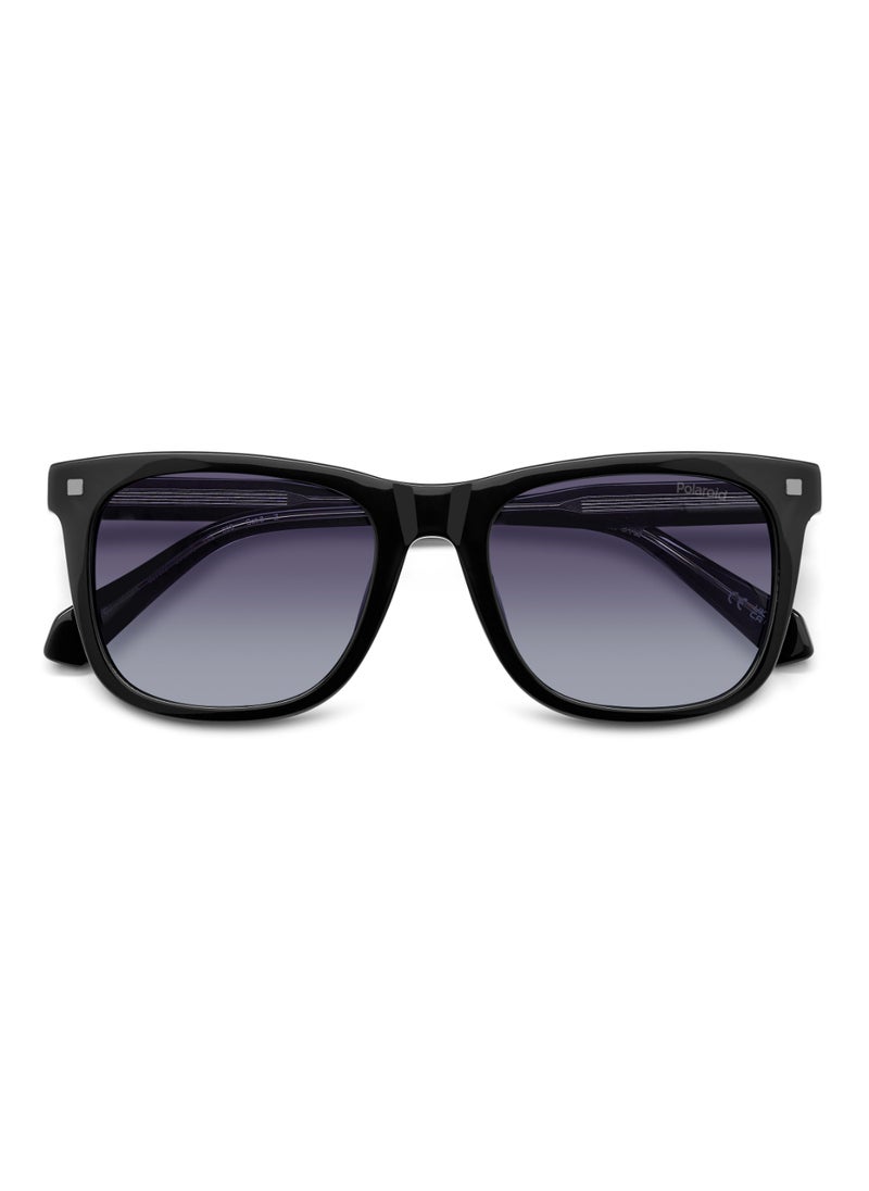 Polaroid Unisex Polarized Square Shape Acetate Sunglasses PLD 4167/S/X GREY 43 - Lens Size: 43.4 Mm - Black  - Image 4