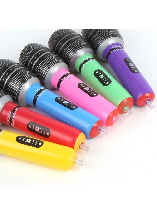 CCINEE 12 Pack Inflatable Microphones, 9.4 Inch Giant Blow Up Microphone Inflatable Microphone Props for 80s 90s Musical Concert Themed Party Favors(Ramdon Colors) - Image 4
