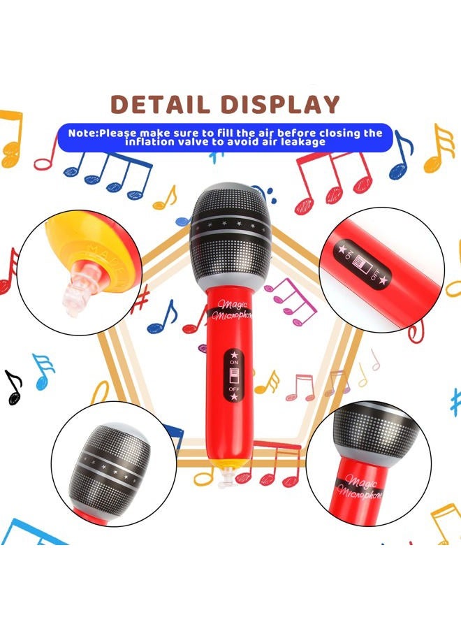 CCINEE 12 Pack Inflatable Microphones, 9.4 Inch Giant Blow Up Microphone Inflatable Microphone Props for 80s 90s Musical Concert Themed Party Favors(Ramdon Colors) - Image 3
