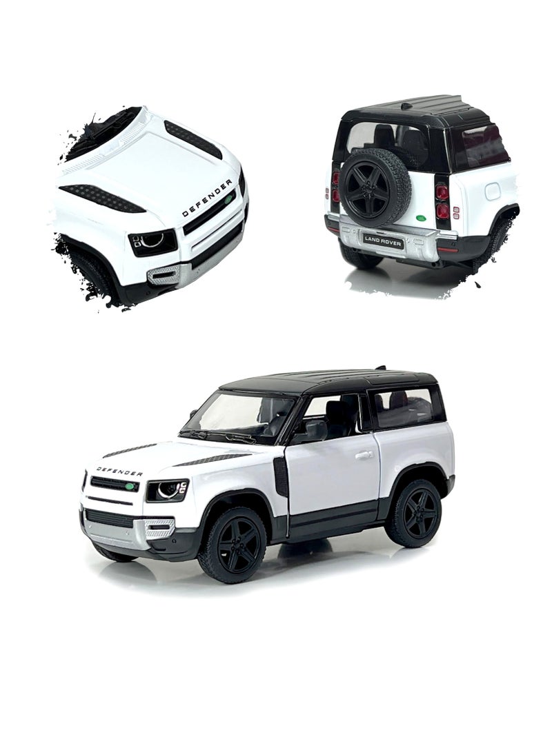 1:36 Scale Door Openable Pull Back Action Land Rover Defender 90 Diecast Metal Alloy Toy Car - Image 1