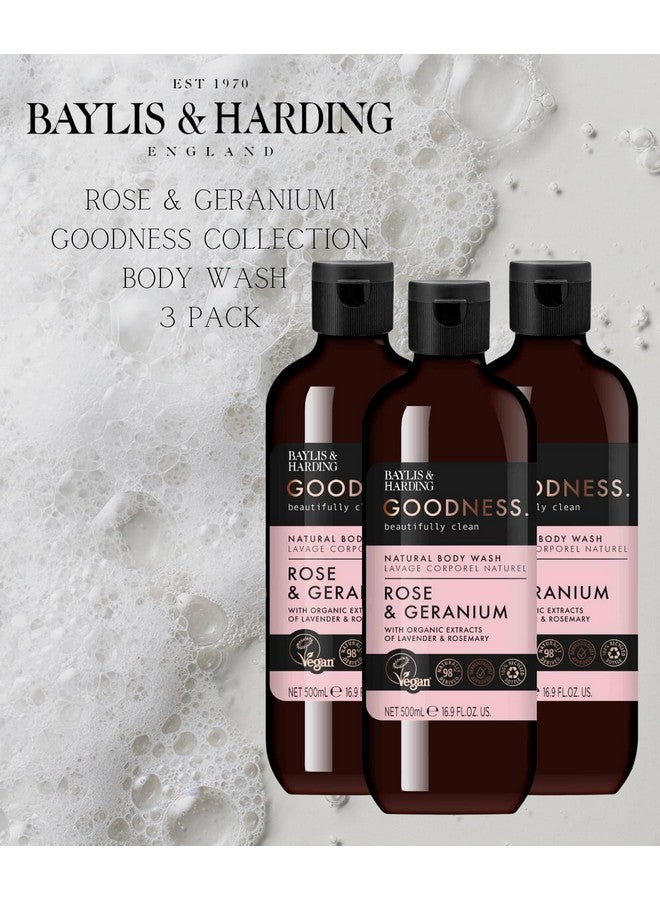 بايليس & هاردينج جودنيس باث روز ورائحة إبرة الراعي. طبيعي بنسبة 98%، مشتق طبيعيًا، نباتي ومعتمد من أطباء الجلدية. (غسل الجسم) - Image 2