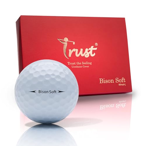 Trust Golf Ball I K8 Bison Soft I Urethane Cover with Reactive Core I 3Pcs I Fit to Swing Speed Under 95 mph I White 12 Balls I - Image 1