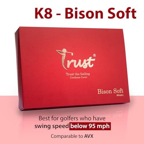 Trust Golf Ball I K8 Bison Soft I Urethane Cover with Reactive Core I 3Pcs I Fit to Swing Speed Under 95 mph I White 12 Balls I - Image 3