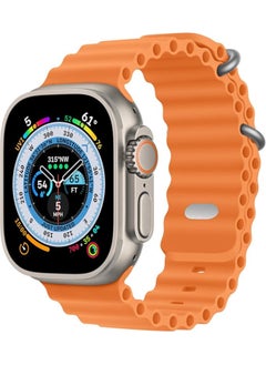 FARROBIZZ Ocean Band Compatible With Apple Watch Ultra Band 49mm 45mm 44mm 42mm for Men, Adjustable Silicone Strap with Metal Buckle for Apple Watch Ultra 2 Band iWatch Ultra Series 9 8 7 6 5 4 3 2 1 SE  - Image 1
