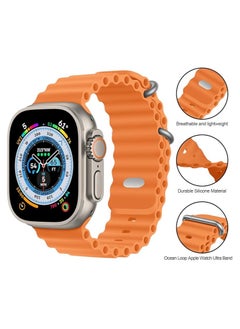 FARROBIZZ Ocean Band Compatible With Apple Watch Ultra Band 49mm 45mm 44mm 42mm for Men, Adjustable Silicone Strap with Metal Buckle for Apple Watch Ultra 2 Band iWatch Ultra Series 9 8 7 6 5 4 3 2 1 SE  - Image 3