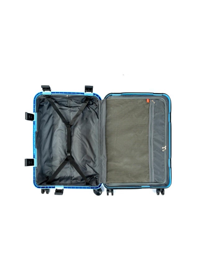20 inch 24 inch 28 inch PP carry on suitcase 3 piece traveling luggage sets fashion style rolling trolley bag (Blue)  - Image 5