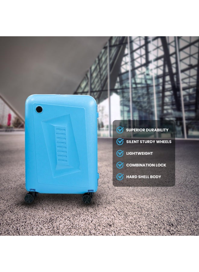 20 inch 24 inch 28 inch PP carry on suitcase 3 piece traveling luggage sets fashion style rolling trolley bag (Blue)  - Image 2