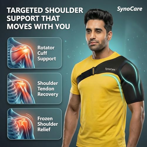 SYNOCARE Universal Shoulder Brace Support for Men & Women | Neoprene Shoulder Strap for Both Left & Right Arm, Compression Sleeve for Torn Rotator Cuff, AC Joint Pain Relief & Dislocated Shoulder - Image 4