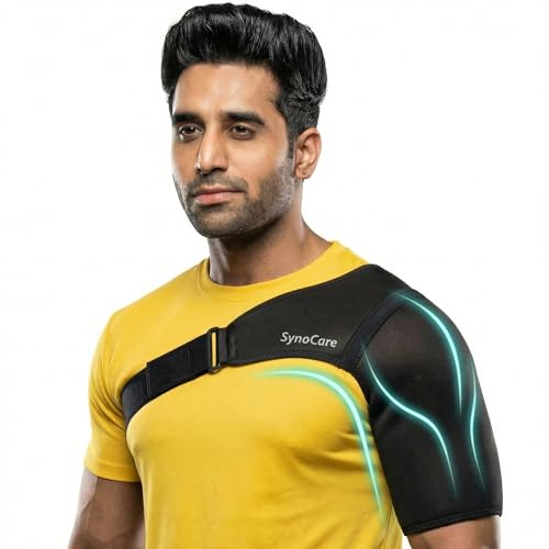 SYNOCARE Universal Shoulder Brace Support for Men & Women | Neoprene Shoulder Strap for Both Left & Right Arm, Compression Sleeve for Torn Rotator Cuff, AC Joint Pain Relief & Dislocated Shoulder - Image 1