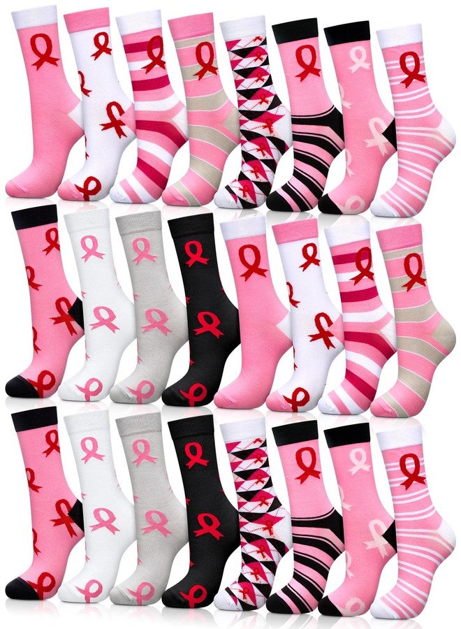 Suhine 24 Pairs Winter Vintage Socks Bulk for Women Cozy Retro Soft Warm Boot Socks Gifts for Holiday Men Women(Ribbon) - Image 1
