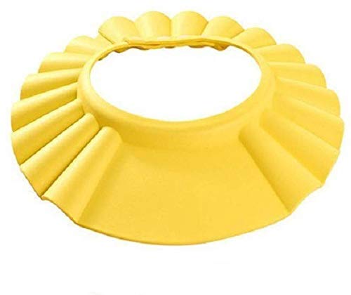 TOPHAVEN New Adjustable Safe Soft Bathing Baby Shower Cap Wash Hair for Children Baby Eye Ear Protector Adjustable Leaves Shape Bathing Shower/Shamoo Cap Hat Pack of 1 Baby Shower Cap (Multicolor) - Image 1