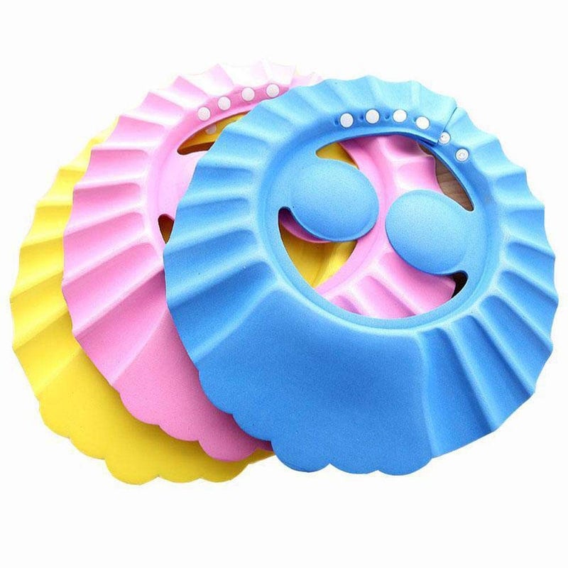 TOPHAVEN New Adjustable Safe Soft Bathing Baby Shower Cap Wash Hair for Children Baby Eye Ear Protector Adjustable Leaves Shape Bathing Shower/Shamoo Cap Hat Pack of 1 Baby Shower Cap (Multicolor) - Image 4