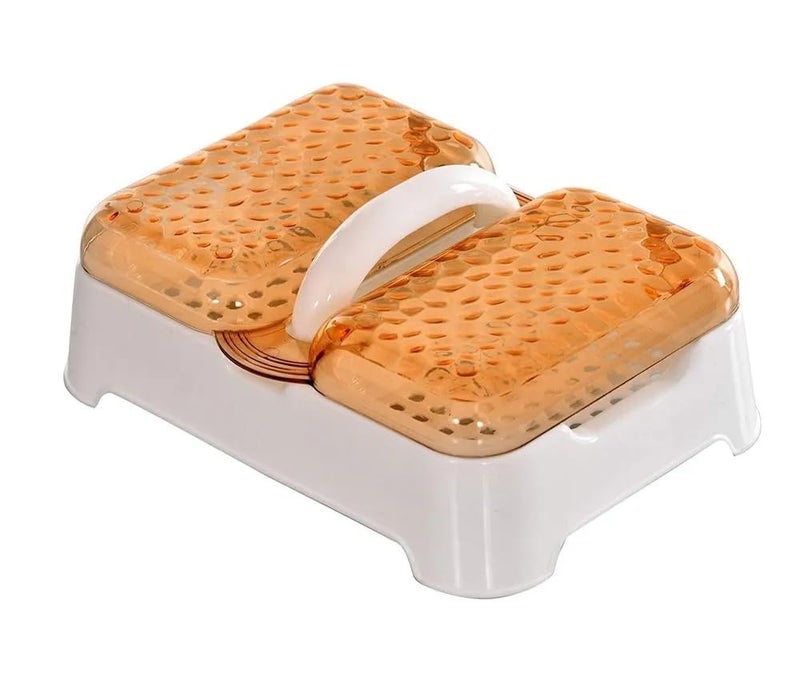 Pass Pass PASSPASS Plastic Medium Size Double Sealed Drain Soap Dish Tray Holder with Handle & Lid Cover Box Case Soap Holder (Pack of 1) (Random Color Will Be Sent) - Image 3