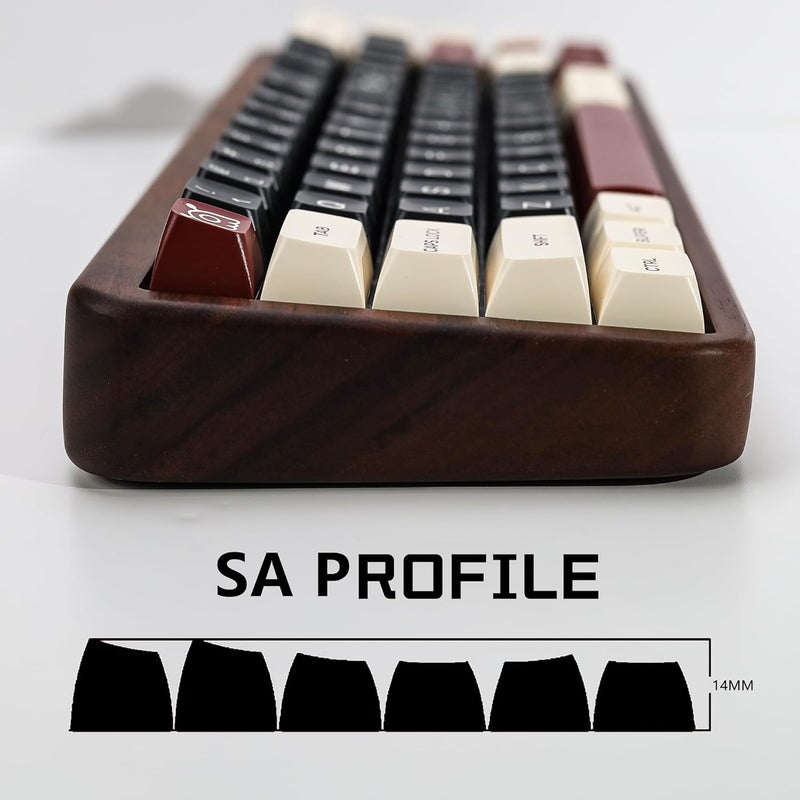 KBDiy Similar to SA Profile Clone Rome PBT Double Shot Keycap Set,160 Keys Black and White Custom Key Caps Keycaps 60 Percent Retro Keycaps for 61/64/68/84/87/100/104/108 Mechanical Keyboard - Image 3