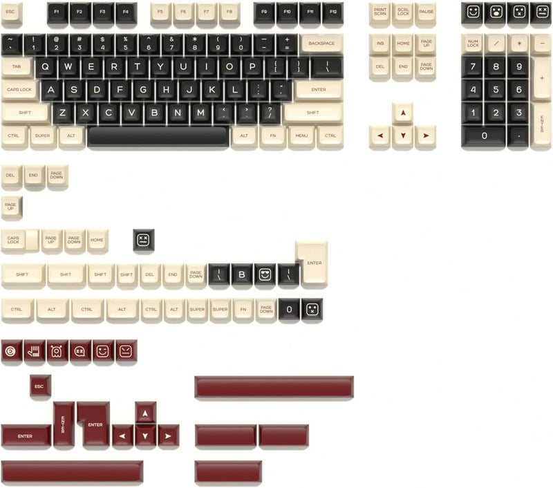 KBDiy Similar to SA Profile Clone Rome PBT Double Shot Keycap Set,160 Keys Black and White Custom Key Caps Keycaps 60 Percent Retro Keycaps for 61/64/68/84/87/100/104/108 Mechanical Keyboard - Image 2