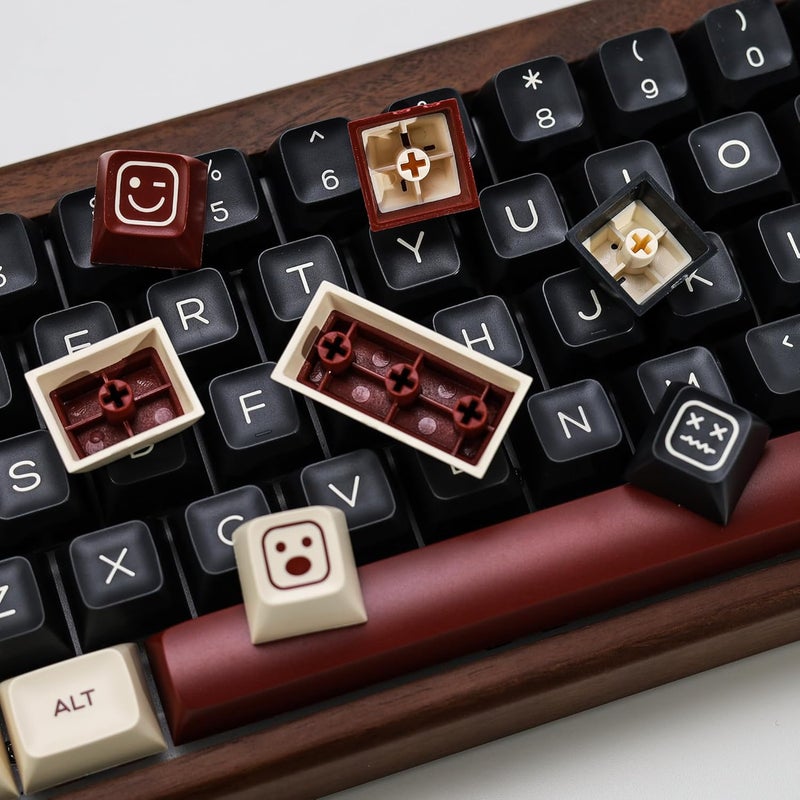 KBDiy Similar to SA Profile Clone Rome PBT Double Shot Keycap Set,160 Keys Black and White Custom Key Caps Keycaps 60 Percent Retro Keycaps for 61/64/68/84/87/100/104/108 Mechanical Keyboard - Image 4