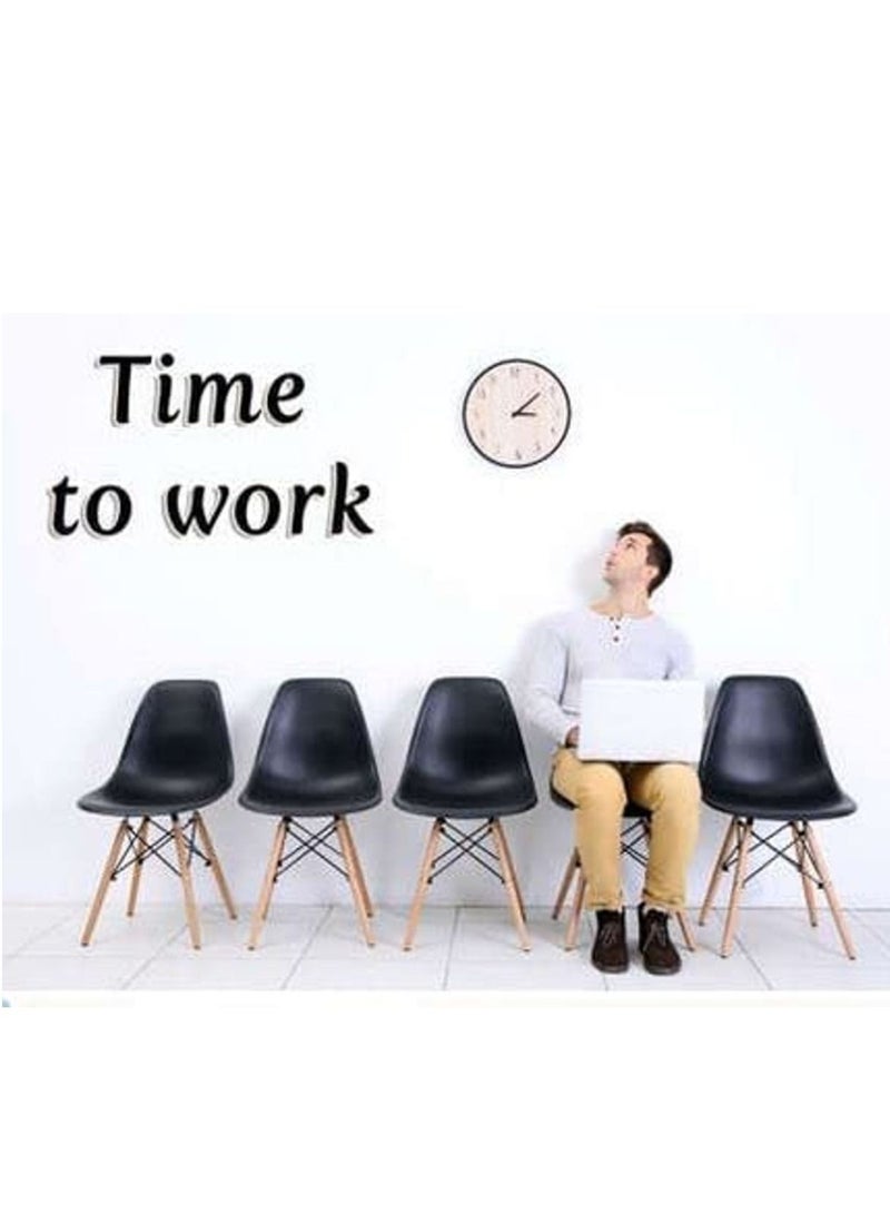 Galaxy Design Modern Dining Chair Plastic Shell With Wooden Legs Black Model- JEAM1 - Image 5