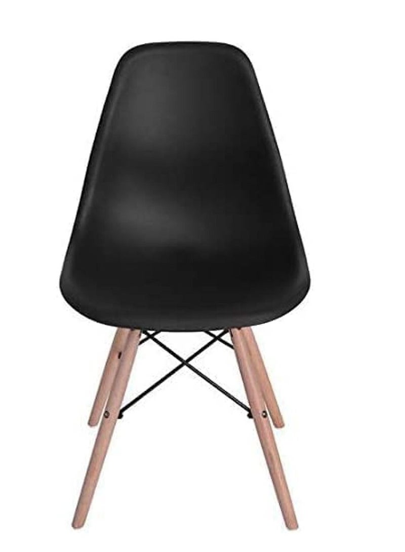 Galaxy Design Modern Dining Chair Plastic Shell With Wooden Legs Black Model- JEAM1 - Image 2