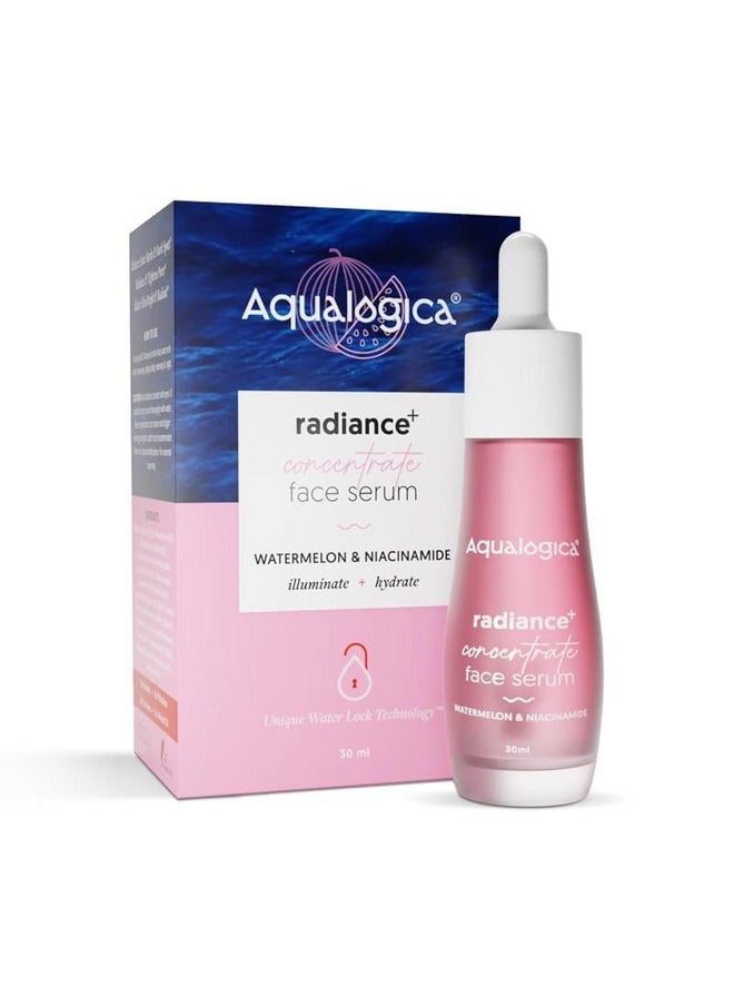 Aqualogica Radiance+ Concentrate Niacinamide Face Serum With Watermelon For Men And Women Radiant Look -For Glowing, Oily And Dry Skin -30Ml  - Image 1