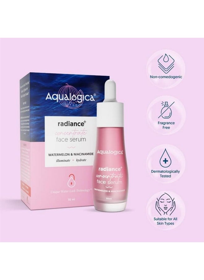 Aqualogica Radiance+ Concentrate Niacinamide Face Serum With Watermelon For Men And Women Radiant Look -For Glowing, Oily And Dry Skin -30Ml  - Image 4