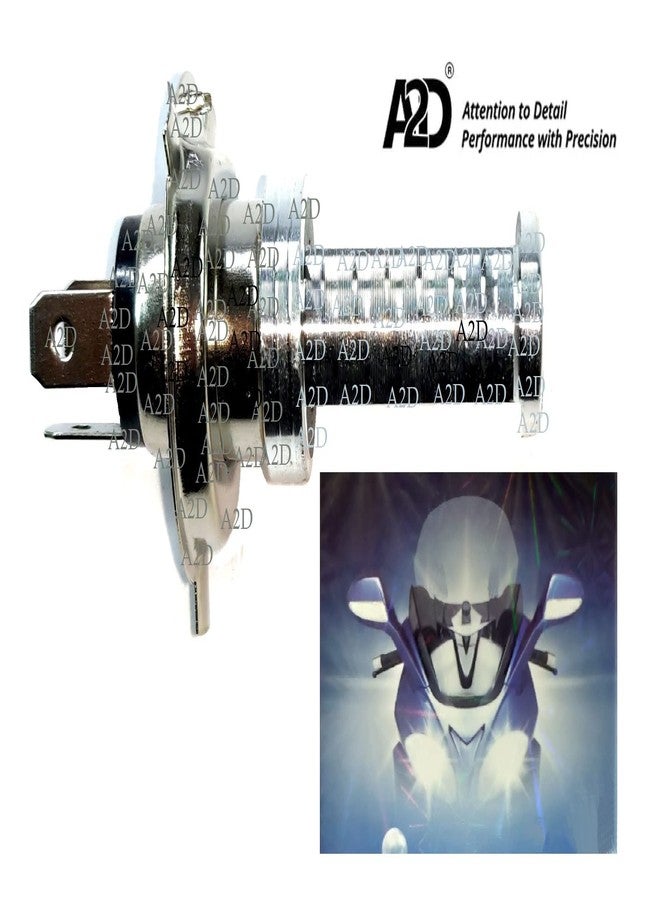 A2D 12242 12V Lens Top Cobe H4 / HS1 Bike LED Headlight Bulb Replacement White compatible with Mahindra Gusto HX - Image 4
