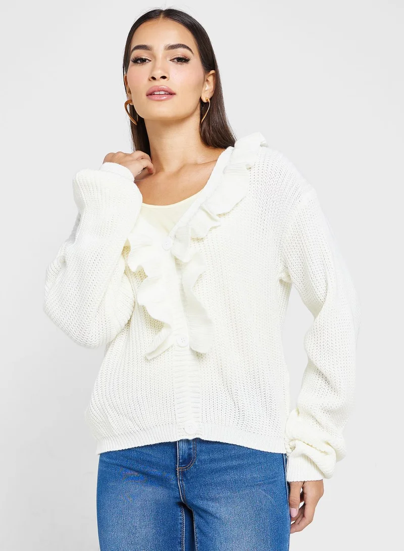 ELLA Ruffle Front Cardigan