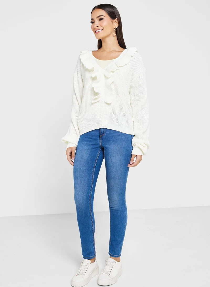 ELLA Ruffle Front Cardigan