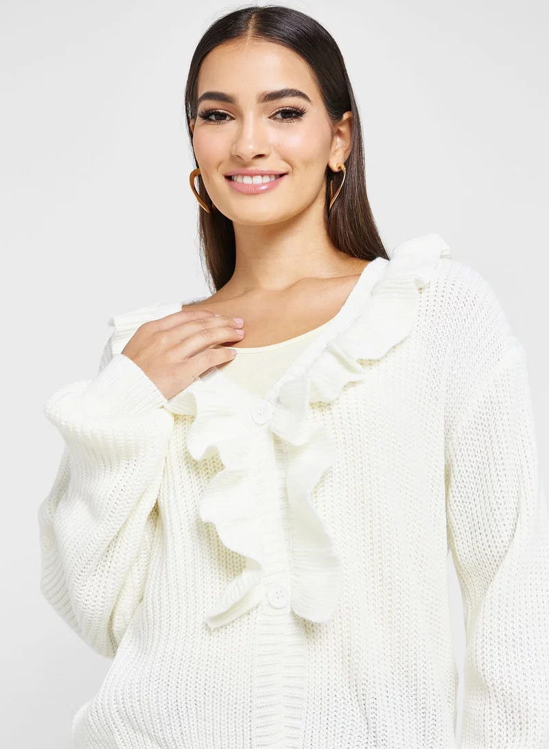 ELLA Ruffle Front Cardigan