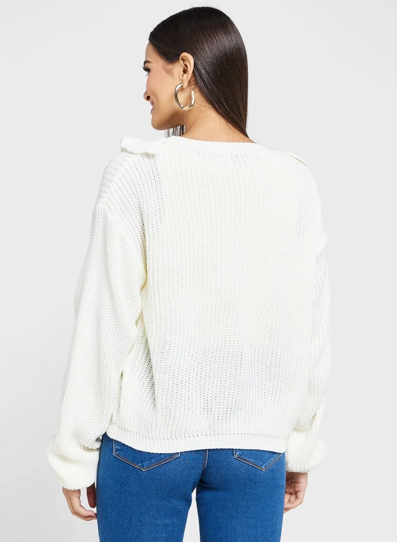 ELLA Ruffle Front Cardigan