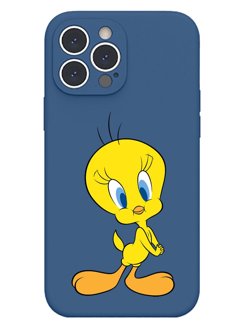 Theodor Protective Slim Fit Case Liquid Silicone Cover with Full Body Protection Anti-Scratch Shockproof Case For iPhone 12 Pro Max Blue  - Tweety - Image 1