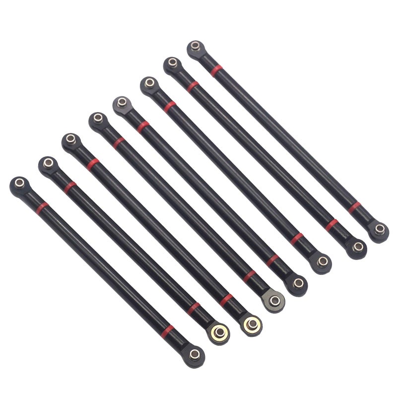 Vgoohobby 8Pcs Vgoohobby Aluminum Alloy Link Rod Chassis Linkage 313mm Wheelbase Compatible with Axial SCX10 90046 90047 1/10 RC Crawler Car - Image 1