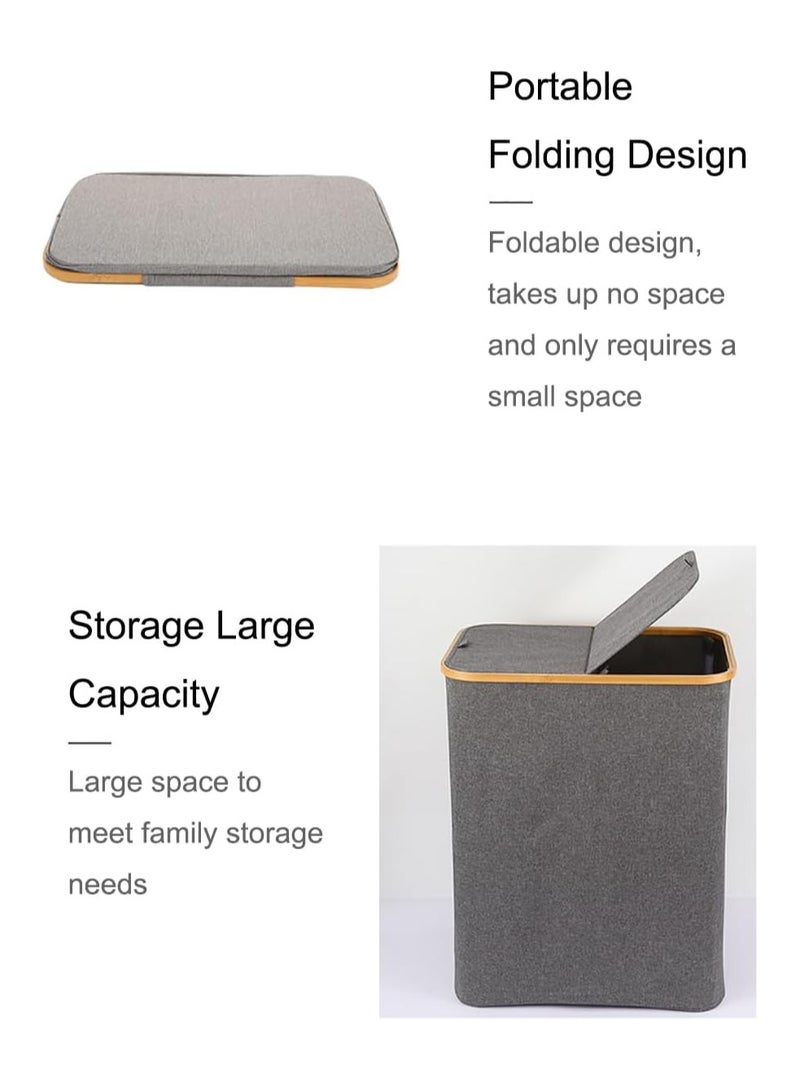 general Double Laundry Hamper with Lid 160 L Divided Large Laundry Basket with Removable Bags 2 Section Clothes Hampers for Laundry for Bathroom Bedroom & Laundry Room - Image 3