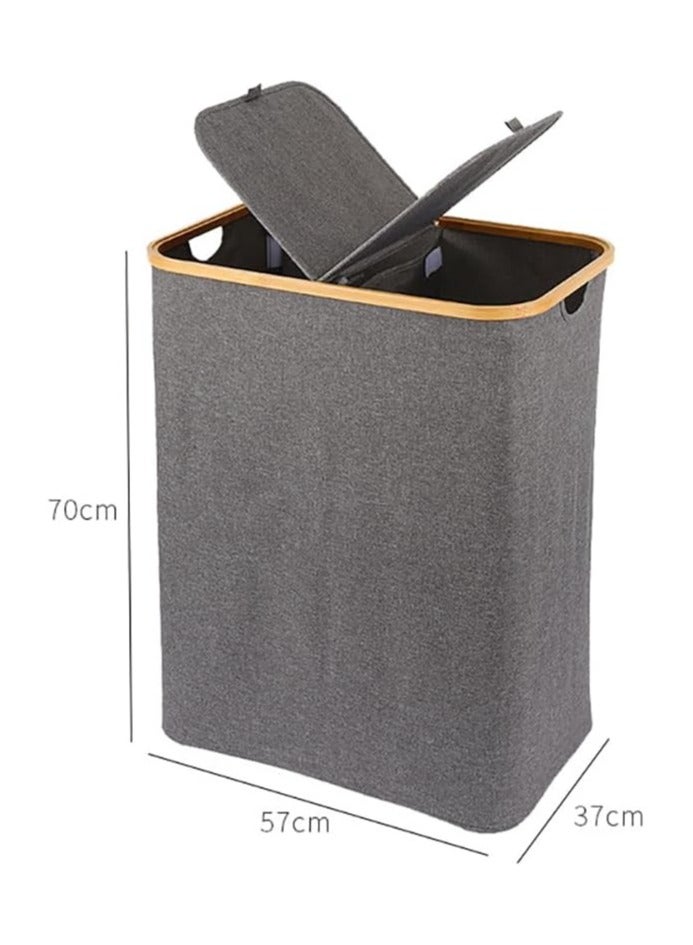 general Double Laundry Hamper with Lid 160 L Divided Large Laundry Basket with Removable Bags 2 Section Clothes Hampers for Laundry for Bathroom Bedroom & Laundry Room - Image 4