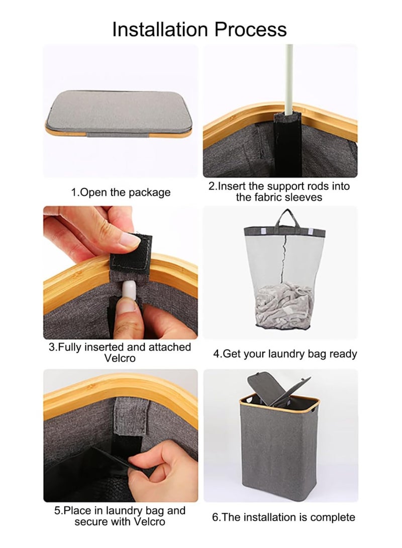 general Double Laundry Hamper with Lid 160 L Divided Large Laundry Basket with Removable Bags 2 Section Clothes Hampers for Laundry for Bathroom Bedroom & Laundry Room - Image 5