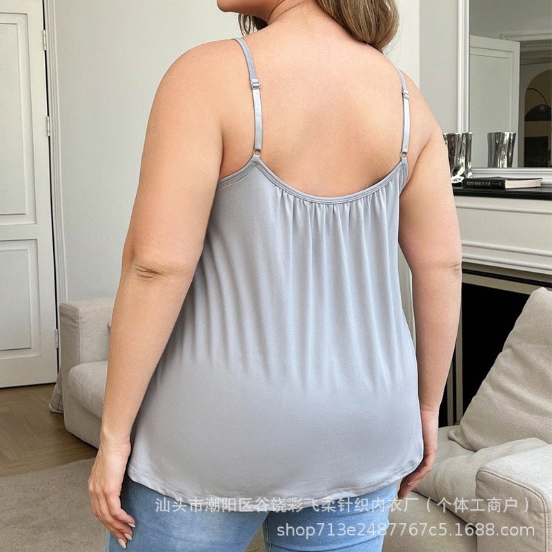 Pregnant Women'S Sling Women'S Vest Belt Chest Pad Wear-Free Bra One-Piece Breastfeeding Plus Size Underwear Loose Inner Wear T-Shirt - Image 4