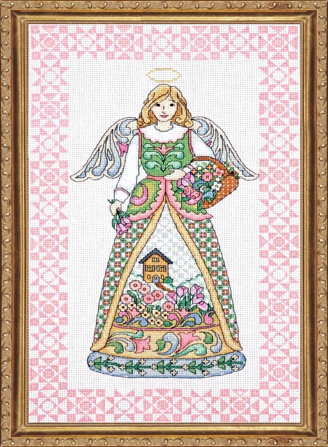 Tobin DW2810 14 Count Counted Cross Stitch Kit, 9 by 15-Inch, Spring Angel-Jim Shore