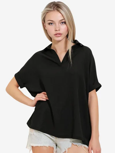 BIG DART BDART Textured Polo Neck Blouse