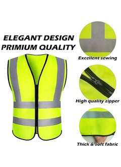 VINSTAR Reflective Safety Vest, High Visibility Breathable Day Night Warning Safety Jacket with Zipper and 360° Protection! (4XL) 3PK  - Image 5