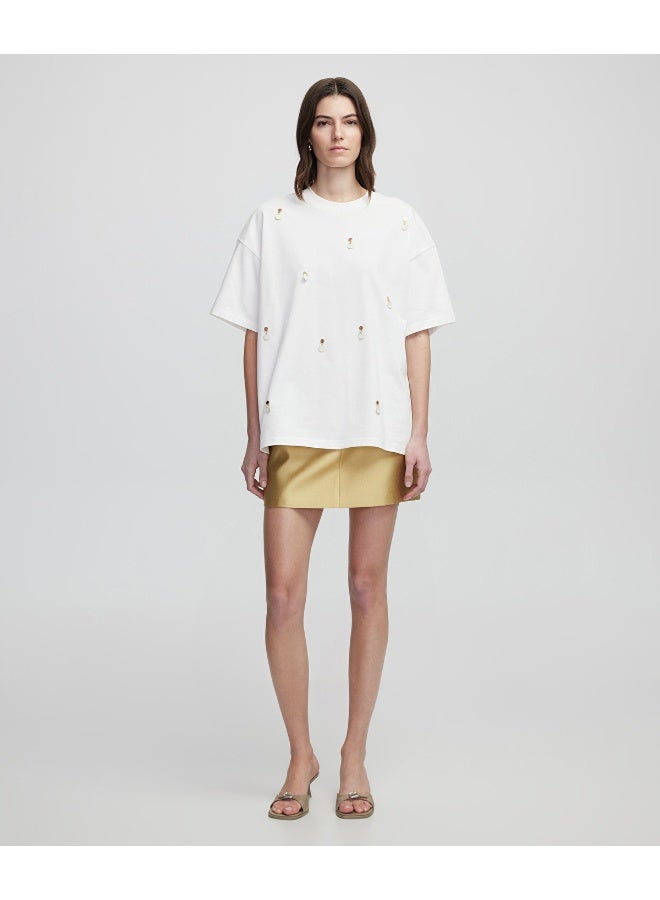 Ipekyol T-Shirt With Faux Leather Applique  - Image 1