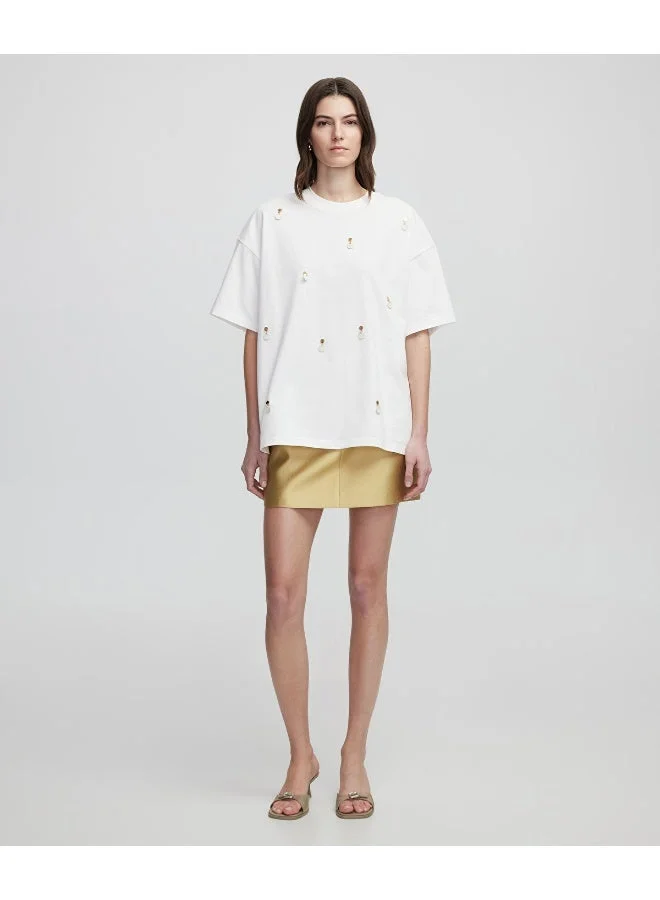 ابيكول تيشيرت بتطبيق جلد صناعي