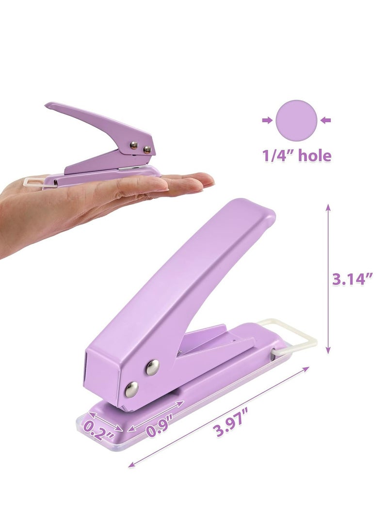 Purple Single Hole Puncher, 1/4 Diameter, Heavy Duty, 15 Sheet Capacity for ID Cards,and Office Use. - Image 5