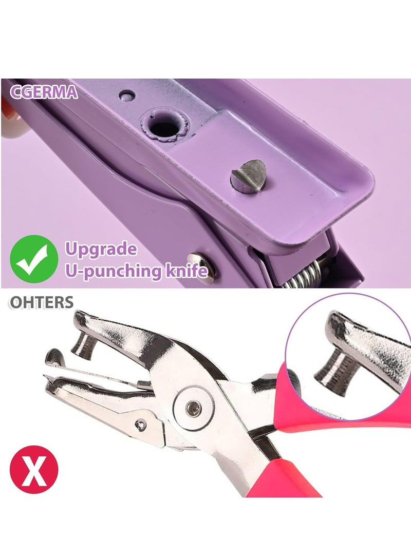 Purple Single Hole Puncher, 1/4 Diameter, Heavy Duty, 15 Sheet Capacity for ID Cards,and Office Use. - Image 4