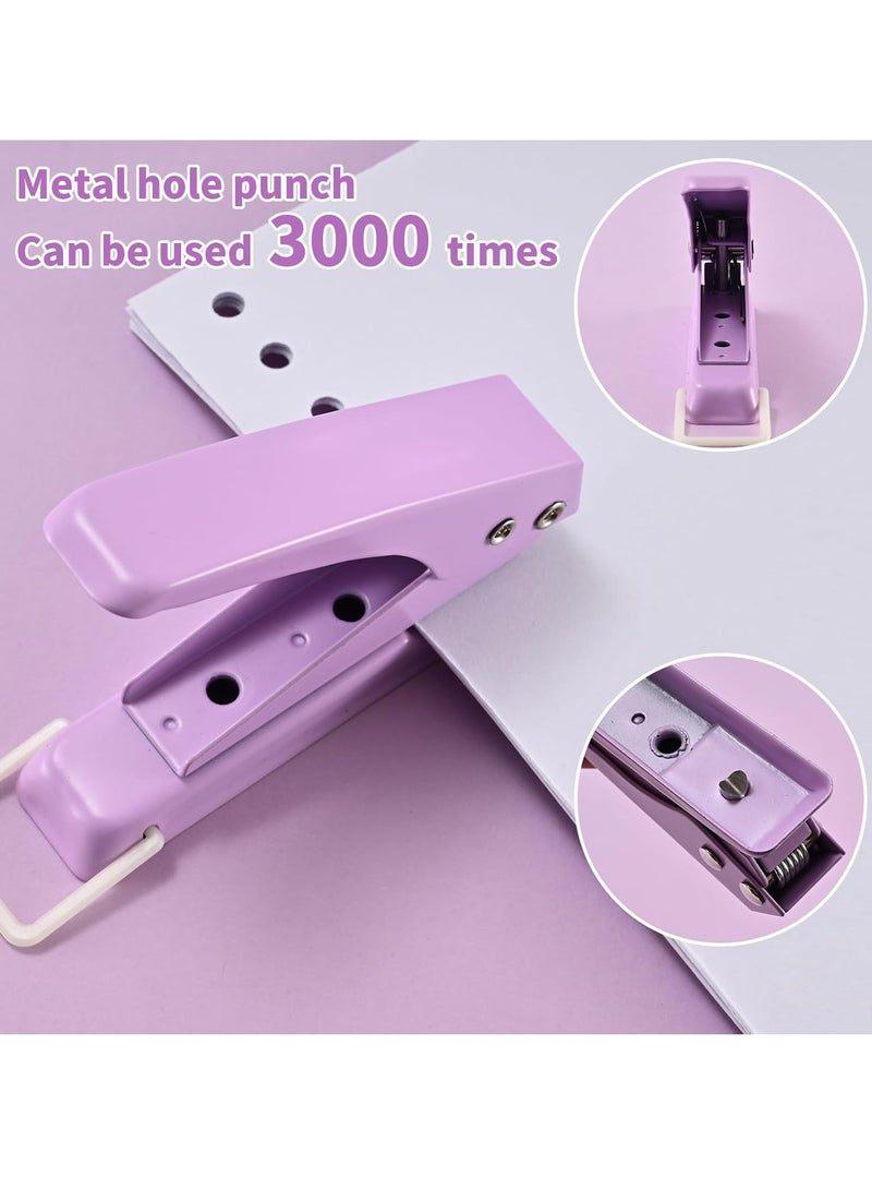Purple Single Hole Puncher, 1/4 Diameter, Heavy Duty, 15 Sheet Capacity for ID Cards,and Office Use. - Image 3