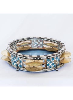 Generic Colorful wooden tambourine with metal jingles and plastic head - multi colour  - Image 2