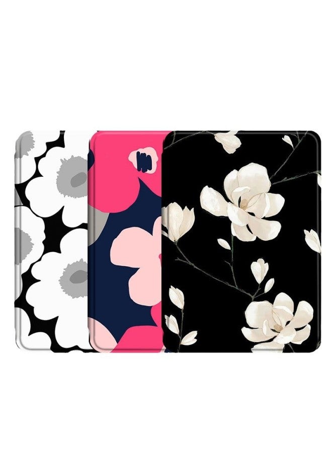 Explosions Applicable To Kindle Protective Case Kpw5 Dormant 2022 Youth Edition Magnetic All-inclusive Soft Case-Color:Black Magnolia Flower-Applicable Models:Kindle X/migu Version/558 - Image 5