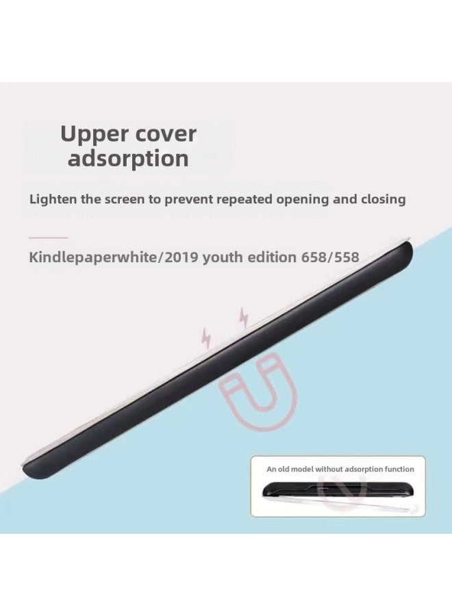 Explosions Applicable To Kindle Protective Case Kpw5 Dormant 2022 Youth Edition Magnetic All-inclusive Soft Case-Color:Black Magnolia Flower-Applicable Models:Kindle X/migu Version/558 - Image 2