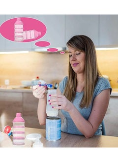 ماركة غير محددة 1Pc Portable Milk Powder Dispenser Travel Outdoor Pp Pink 17*7*4.2Cm  - Image 4